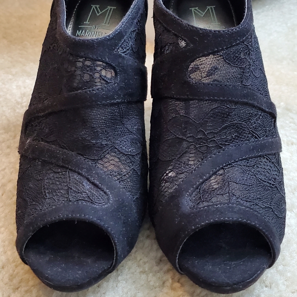 2/$13 Black 4 in high heeled booties